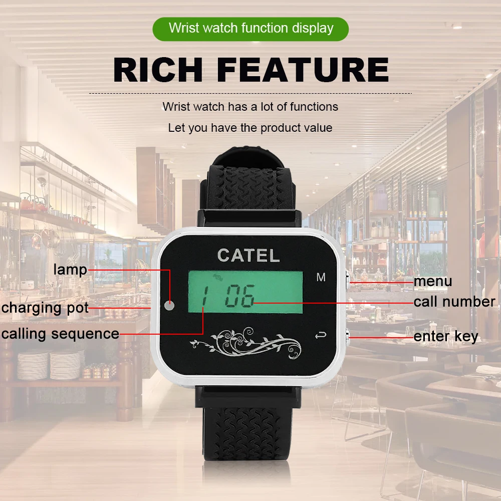 Передатчик CATEL беспроводной с 5 кнопками вызова 433 92 МГц |