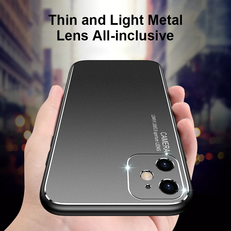 Чехол-накладка для iPhone 11 12 Pro Max XS XR X 8 7 6s 6 Plus SE 2020 алюминиевый металлический