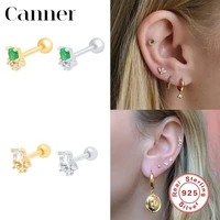 canner 1pcs 925 sterling silver stud earing piercing zircon helix cats claw earrings for women fine jewelry cartilage aretes w5