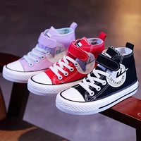 children canvas shoes boys girls denim sneakers 2021 autumn anti slippery fashion kids shoes for student high top casual flats