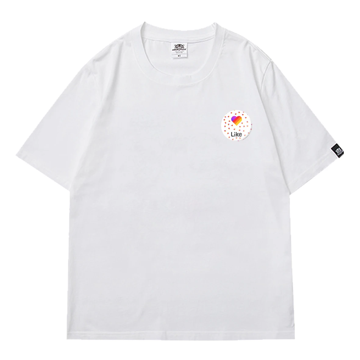 

Heart Pattern Oversized T-shirt Social Media Likee Print Anime Short Sleeve T-shirts Unisex Pattern Harajuku Short Sleeves Top