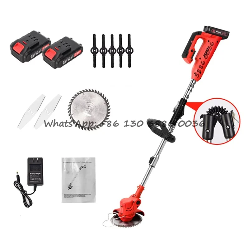 Hot Sale Garden Tools Rechargeable Lawn Mower Cutting Machine 24V Brushless Cordless Foldable Lithium Electric Grass Trimmer