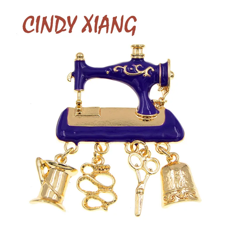 CINDY XIANG эмаль швейная машина Брошь сплав Модные броши для женщин фиолетовый цвет