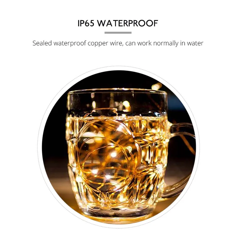 Светодиодная гирлянда из медной проволоки уличное праздничное освещение