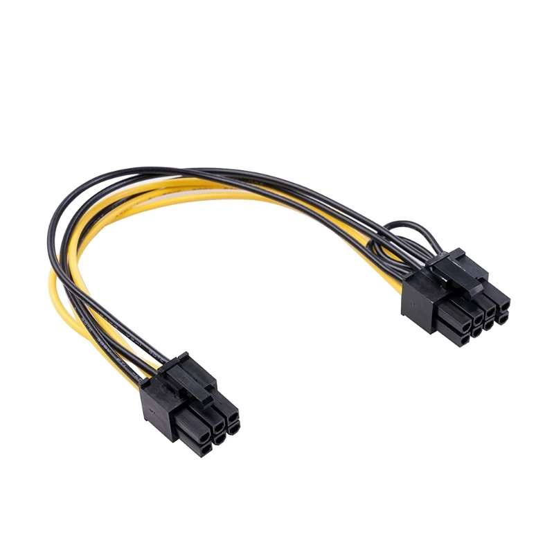 

20cm 6 Pin to 8 Pin Adapter Power Cables 6 Pin to Dual PCIe 8 Pin (6+2) Graphics Card PCI Express Power Adapter GPU