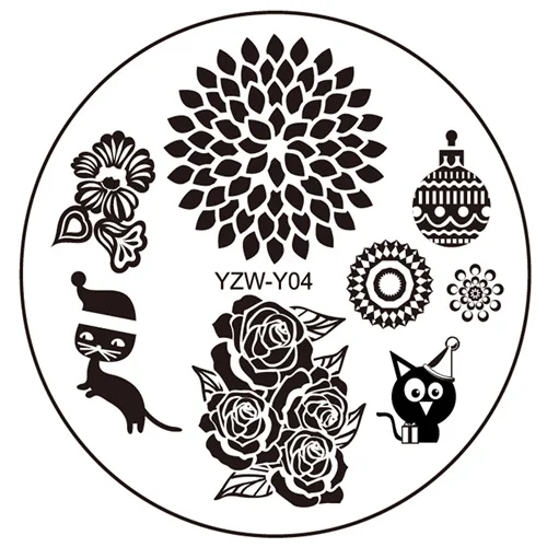 3 шт. пластины для штамповки ногтей рождественские конфеты трость Роза дизайн