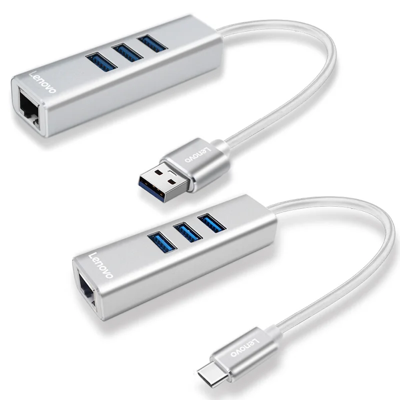 

Lenovo USB3.0 типа C для RJ45 HUB адаптер разветвитель расширения 3 порта USB 3,0 для ноутбука Compter Macbook Аксессуары из алюминия с ножными креплениями