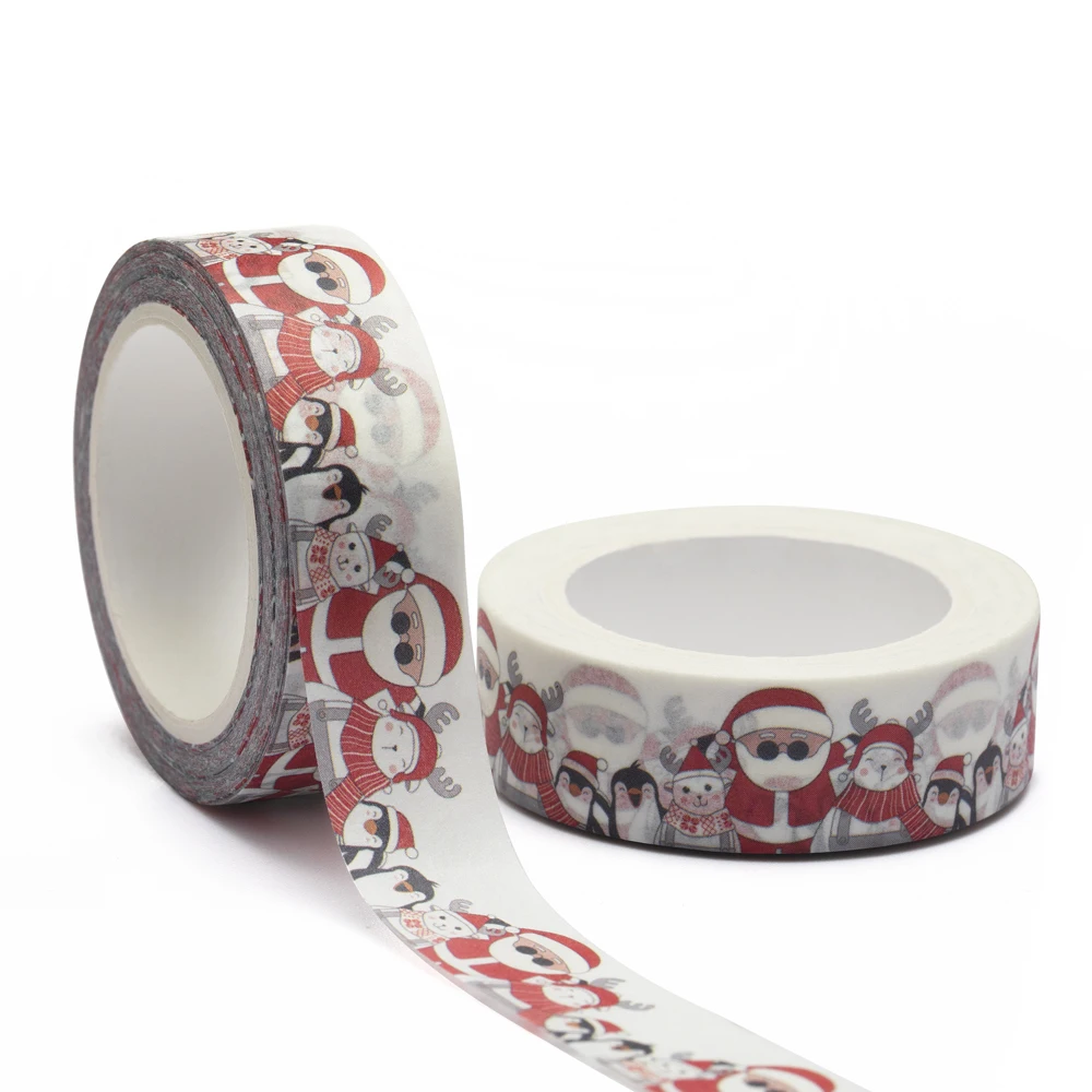 

NEW 1PC 15mm x 10m Christmas Elk Santa Claus Peugine Washi Tape Scrapbook Paper Masking Adhesive Washi Tape