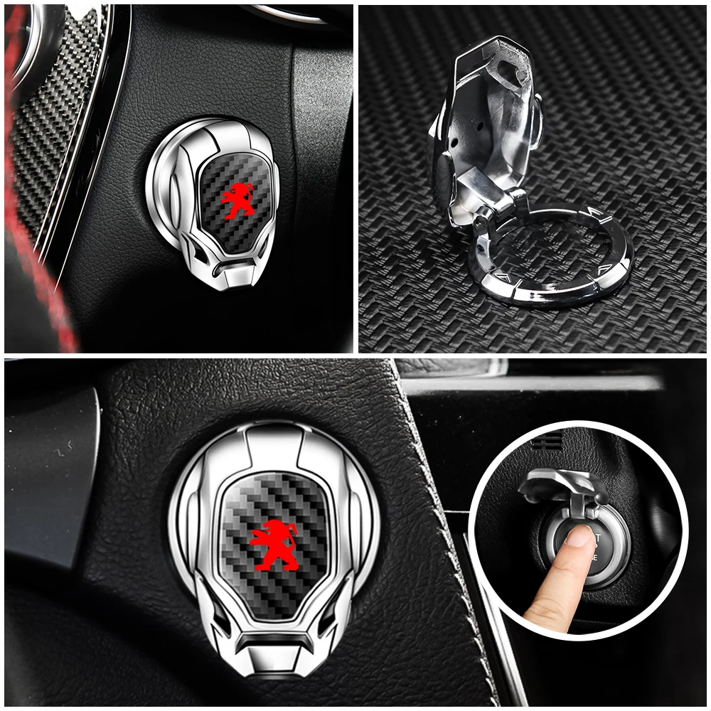 

One Button Ignition Key Decorative Ring Cover Car engine start / stop button For BMW Benz Peugeot Volkswagen Accessories Sticker