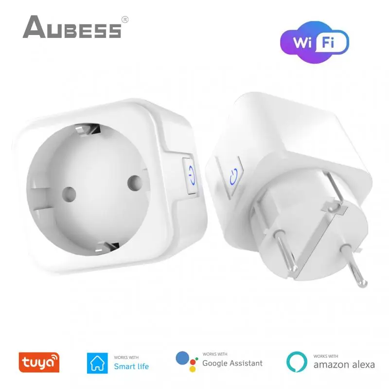 

AUBESS 16A EU Smart Wifi Plug With Power Monitor Wifi Wireless Socket Outlet Works With Alexa Google Home Tuya Smart Life App