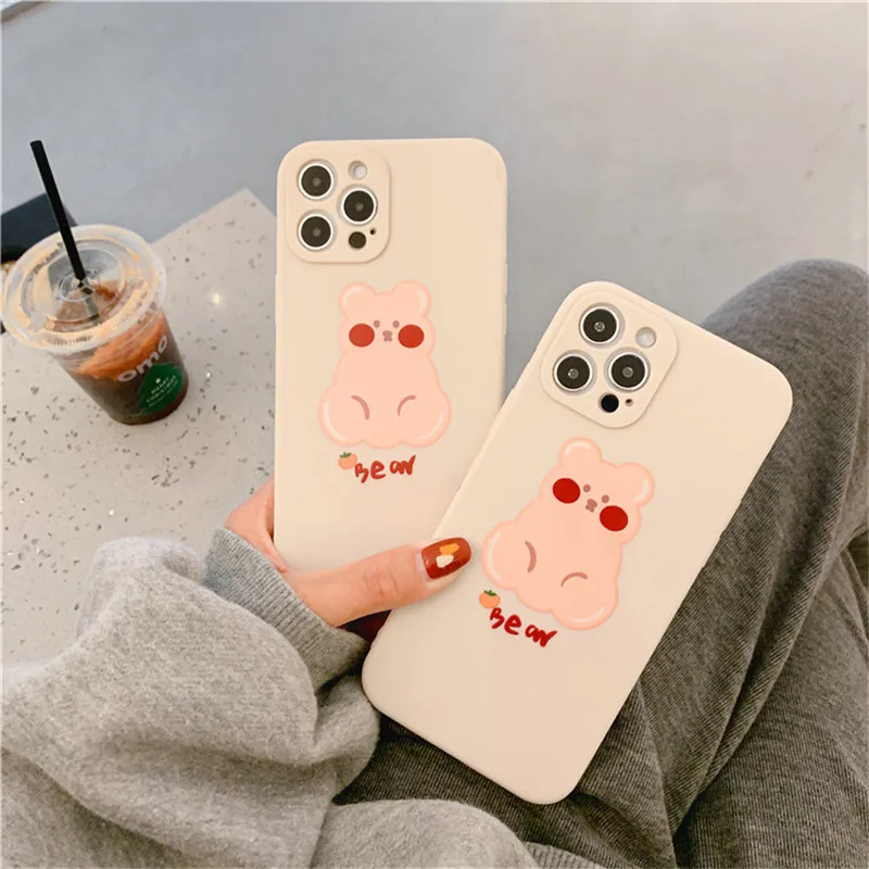 

Cute Candy Bear Case for iPhone Silicone iPhone 11Pro MAX Case/12 Pro Max/XS MAX/11 pro funda iphone 12 pro чехол на айфон 11