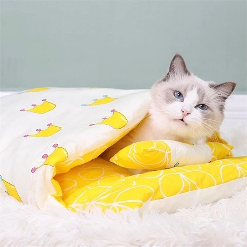 

Removable Dog Cat Bed Cat Sleeping Bag Sofas Mat Cat House Small Pet Bed Puppy Kennel Nest Cushion Pet Products Dropshipping