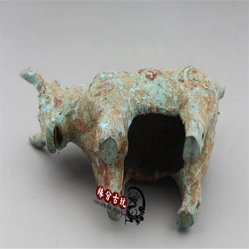 Китайская старинная Бронзовая статуя медная крупного рогатого скота|Статуи и