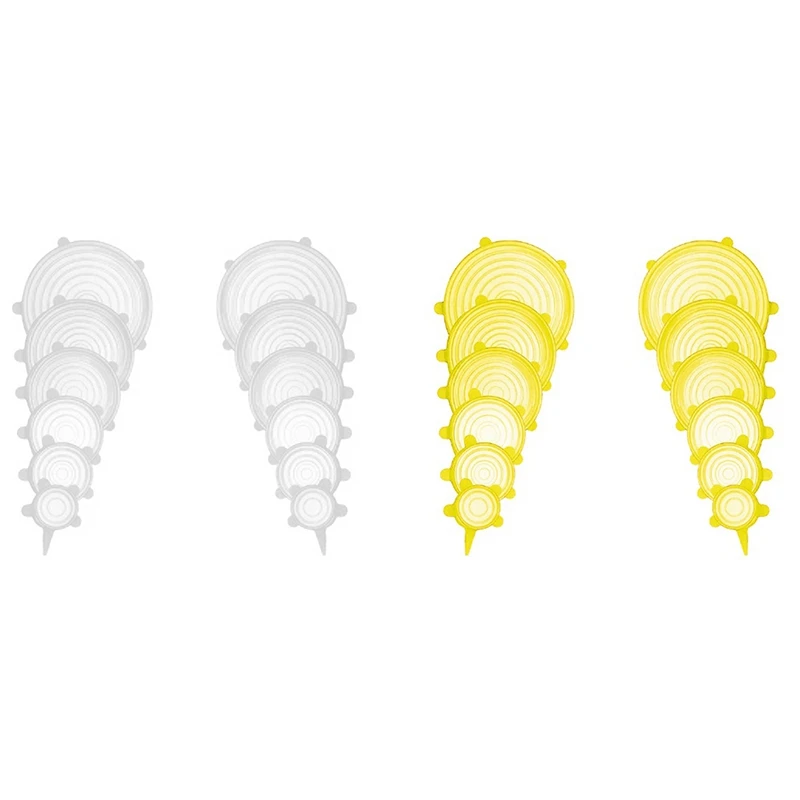 12 шт. силиконовая эластичная крышка универсальная для чаши кастрюли