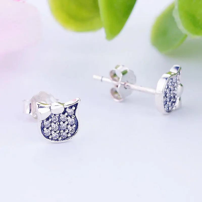 Серьги гвоздики женские из серебра 100% пробы с фианитом|Серьги-гвоздики| |