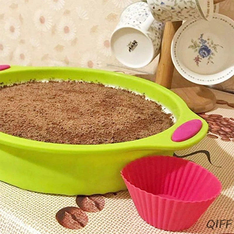 9-дюймовая Пищевая силиконовая круглая форма для кекса антипригарная