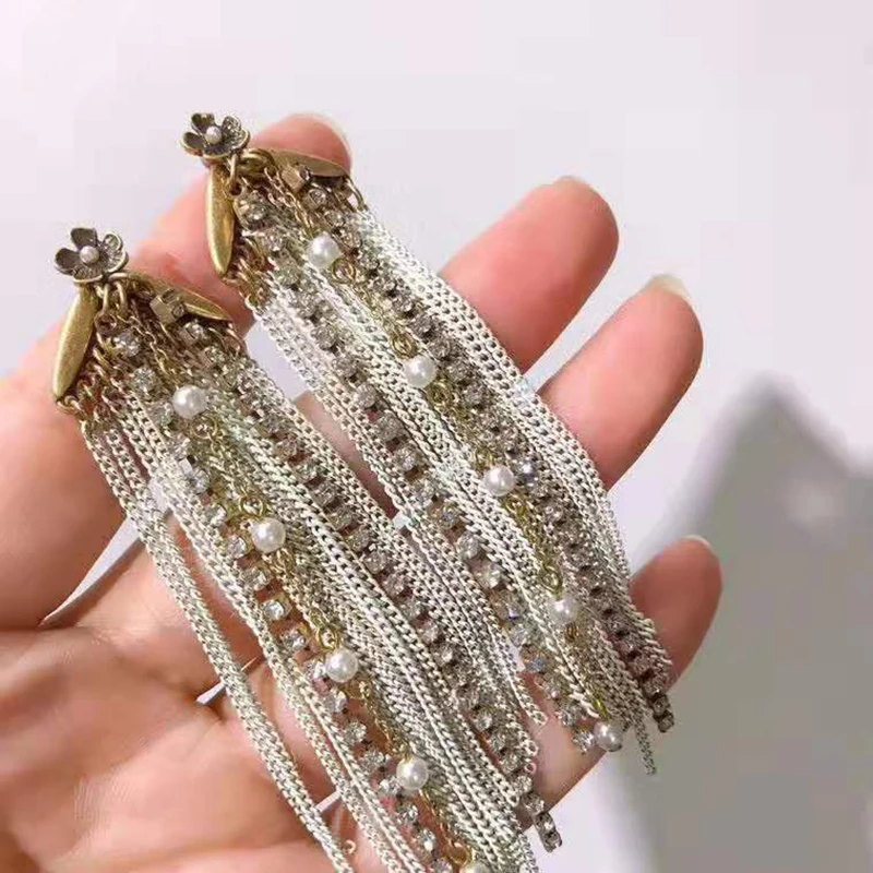 Бутик аморта цветочный дизайн кисточки изысканные ретро серьги