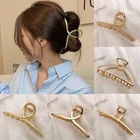 Женская заколка-краб для волос, металлическая ажурная Заколка-краб в Корейском стиле, аксессуар для волос, 2022