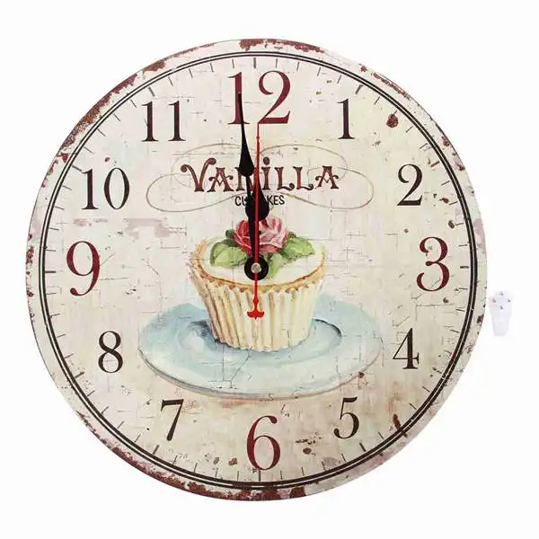 Винтажные настенные часы потертые шикарные животные и цветы стиль 34 см для дома