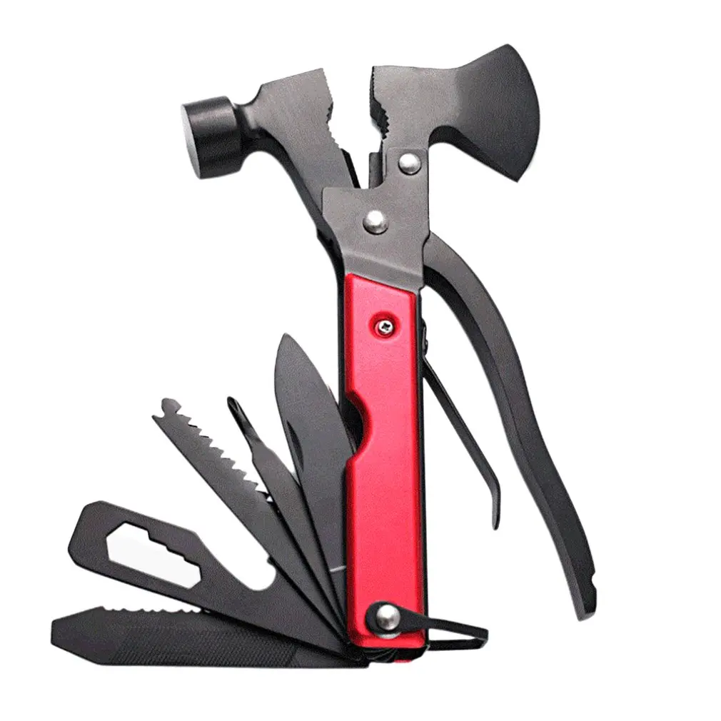 

14 in 1 Hatchet with Knife Axe Hammer Saw Screwdrivers Pliers Bottle Opener Multitool Camping Accessories Survive Gear Equipment