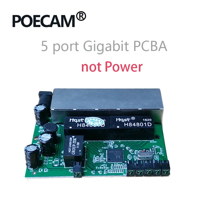 Only PCBA Модуль pcba 5 портов 10/100/1000 Мбит/с Gigabit сетевые переключатели фабрика OEM/ODM США ЕС вилка ноутбук посылка коммутатор для сети Ethernet, концентратор локальной сети - Цвет: Only PCBA