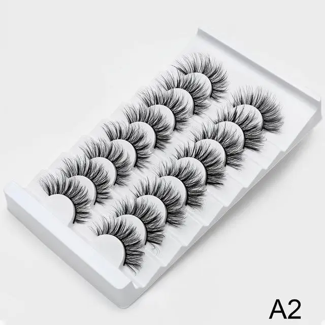 8/20 пар, натуральные 3D накладные ресницы, 15-20 мм, накладные ресницы, набор для макияжа, накладные ресницы из искусственной норки, 25 мм, шелковые ресницы «maquiagem» - Цвет: A2