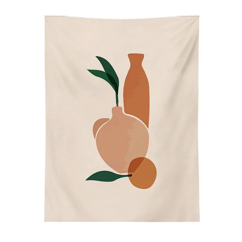 

Tapestry Nordic Abstract Hand Drawn Figure Landscape Gold Foil Color Block Background Cloth Home Dormitory Decoration Cloth