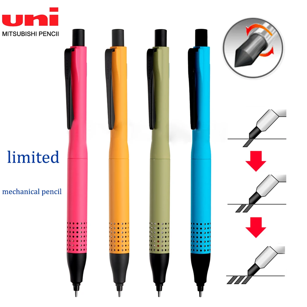 

UNI M5-1030 Limited Color Mechanical Metal Low Center of Gravity Automatic Rotating Pencil 0.5MM Painting School Stationery
