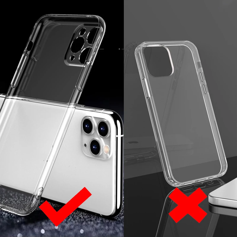 Прозрачный чехол для телефона с защитой объектива для iPhone 11, 7, силиконовый мягкий чехол для iPhone 11 Pro, XS Max, X, 8, 7, 6s Plus, 5, SE, 12, XR, чехол