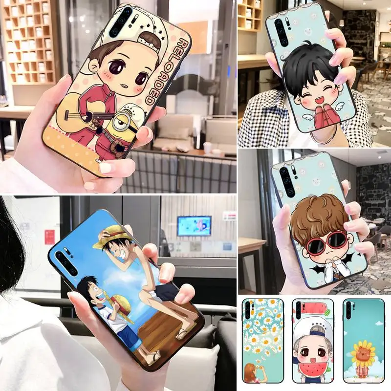 Черный чехол для мобильного телефона Q Version Characters Huawei P8 P9 P10 P20lite2019 P20 P30