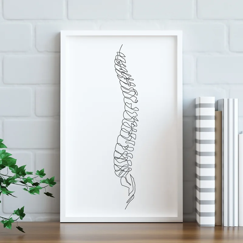 

Art Canvas Painting Spine Vertebrae Abstract Drawing Print Chiropractic Minimal Medical Anatomy Gift Chiropractor Poster Decor