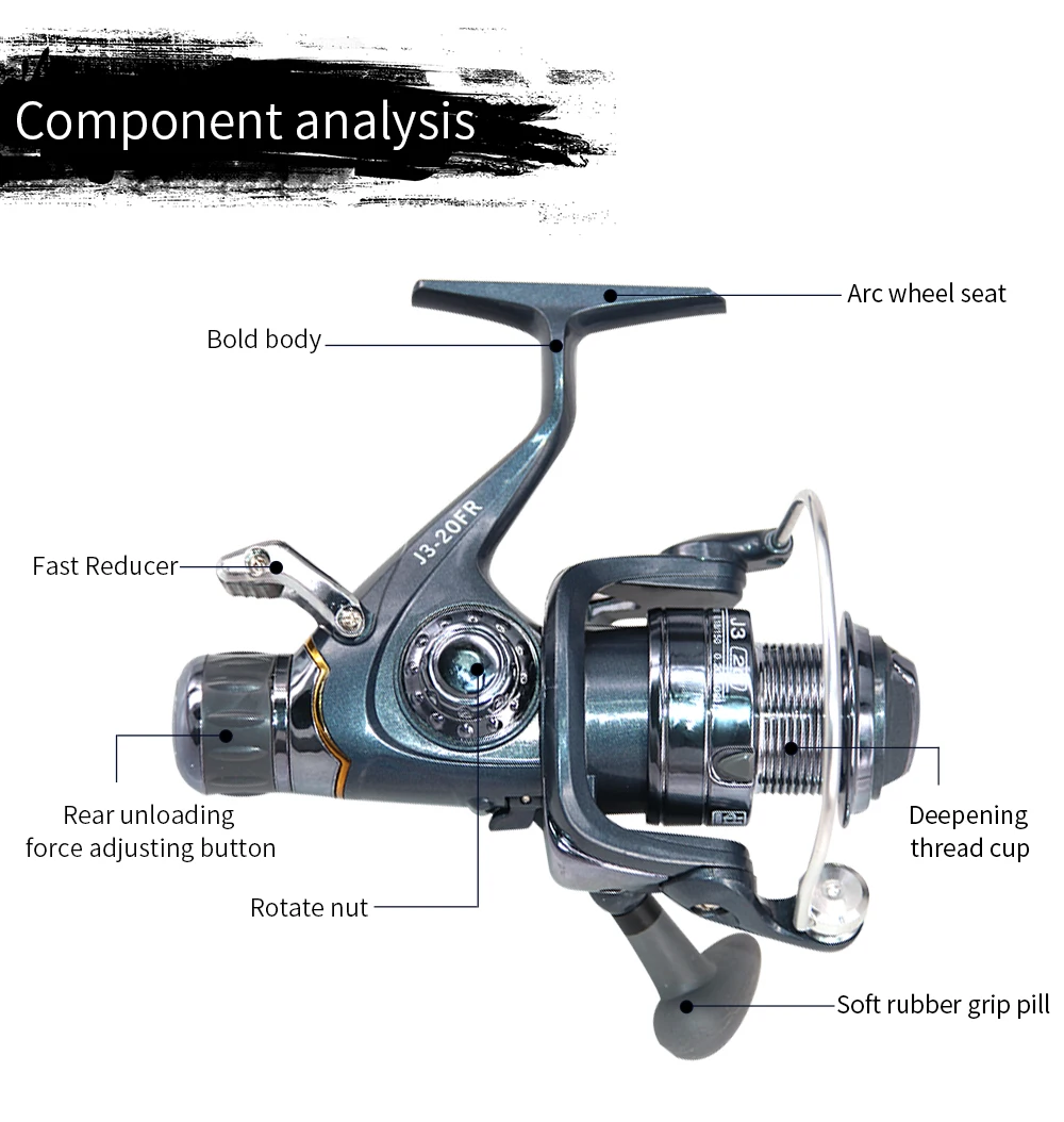 

Carp Fishing Reel Double Brake 5.5:1 Gear Ratio 8KG Max Drag Spinning Fishing Carp Reel 2000-6000 Professional Spinning Reel