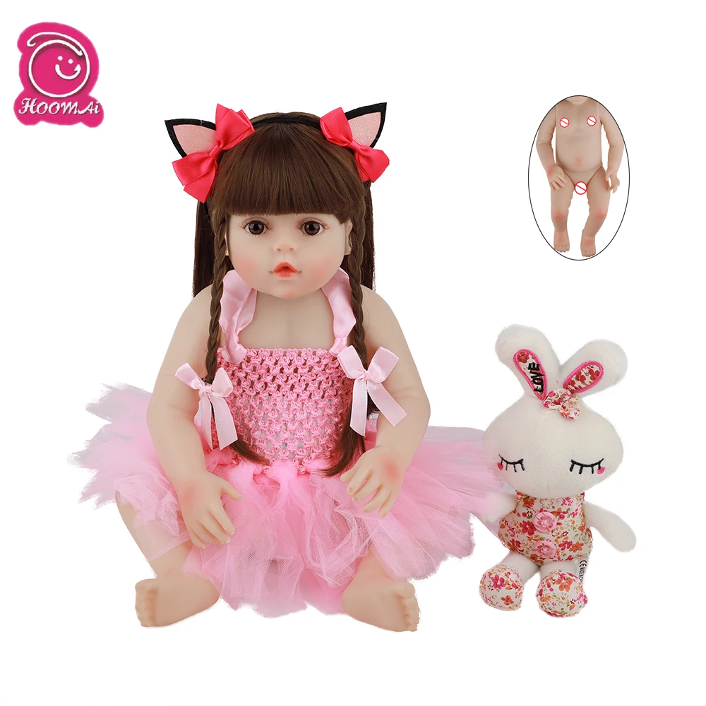 

Hoomai 48CM Beautiful princess Newborn Baby 18 '' Full Silicone Body Lifelike Bebe Reborn Dolls For Children Gift baby doll