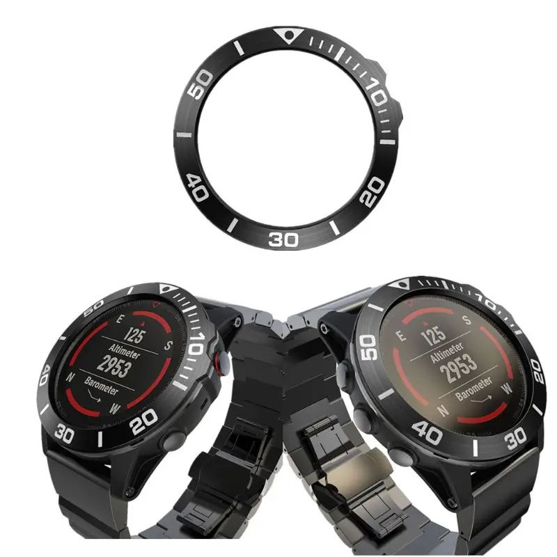 Металлическое кольцо с клейкой крышкой для смарт часов Garmin Fenix 5X и