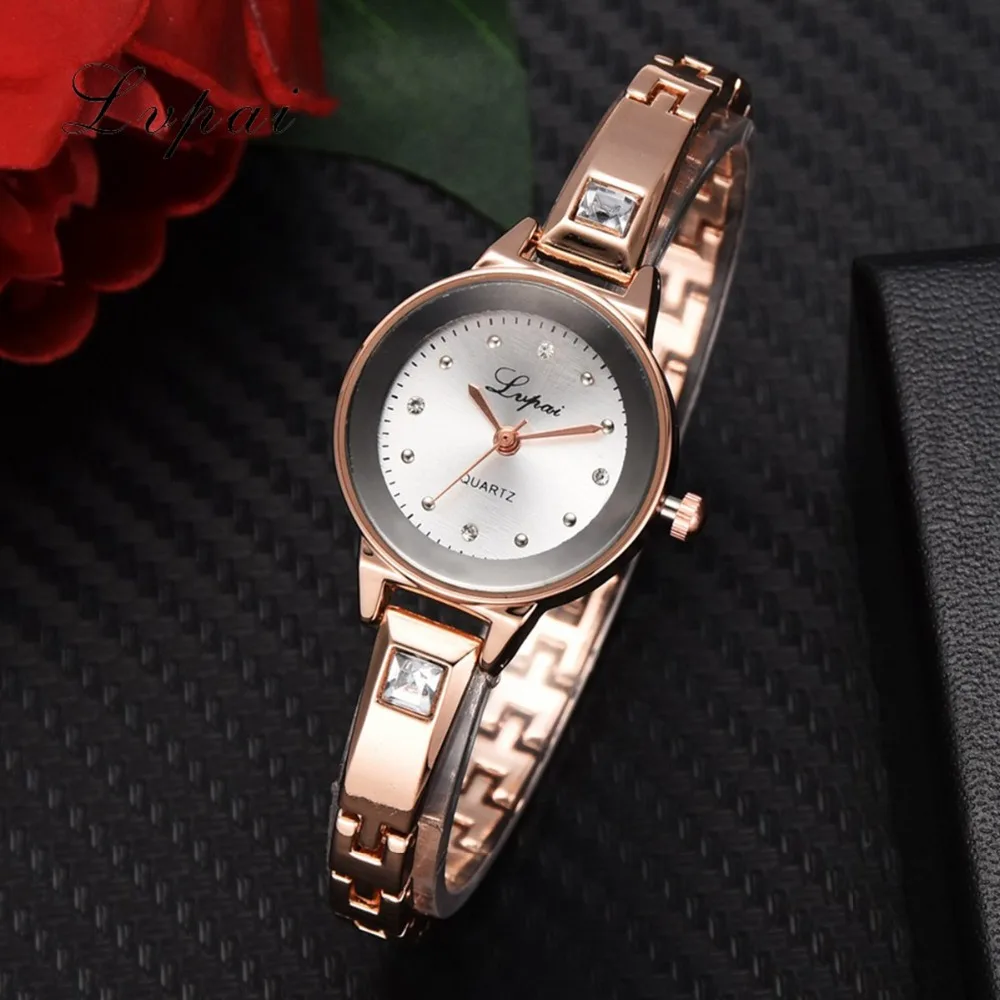 

Lvpai Top Brand Women's Watches Fashion Bracelet Rose Gold Quartz Watches Rhinestone Dress Ladies Watch Bracelet Montre Femme