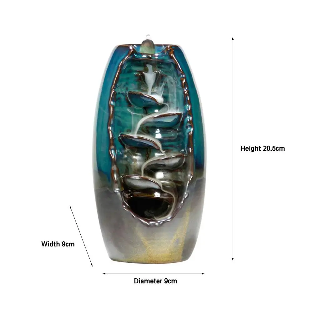 

Backflow Incense Burner Mountain River Handicraft Smoke Incense Holder Ceramic Waterfall Censer Holder Mother's Gift Home Decor