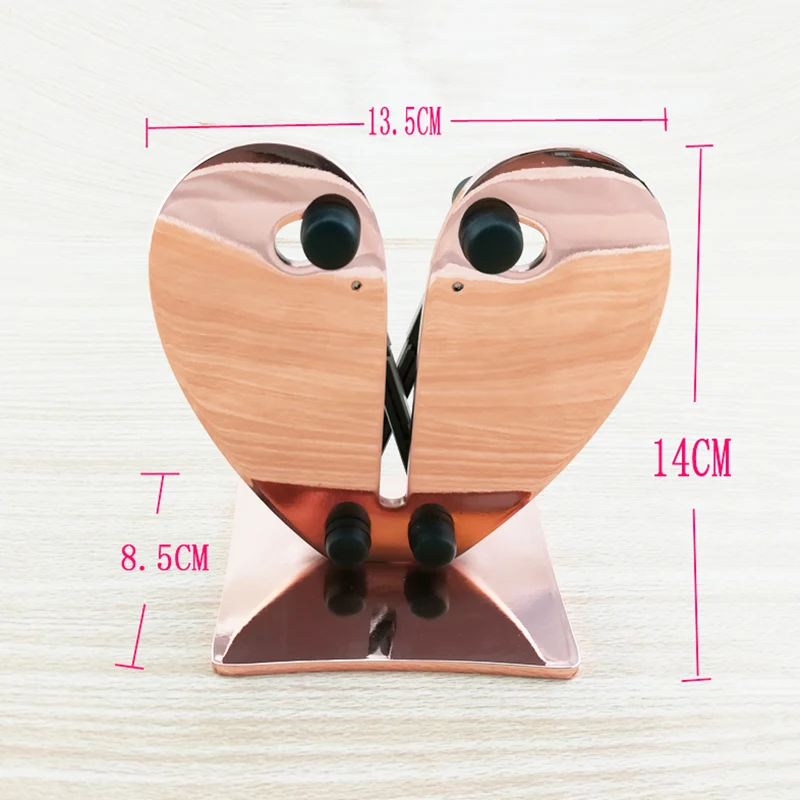 

Новая точилка в форме сердца из нержавеющей стали с базовым точильным камнем для кухни и дома