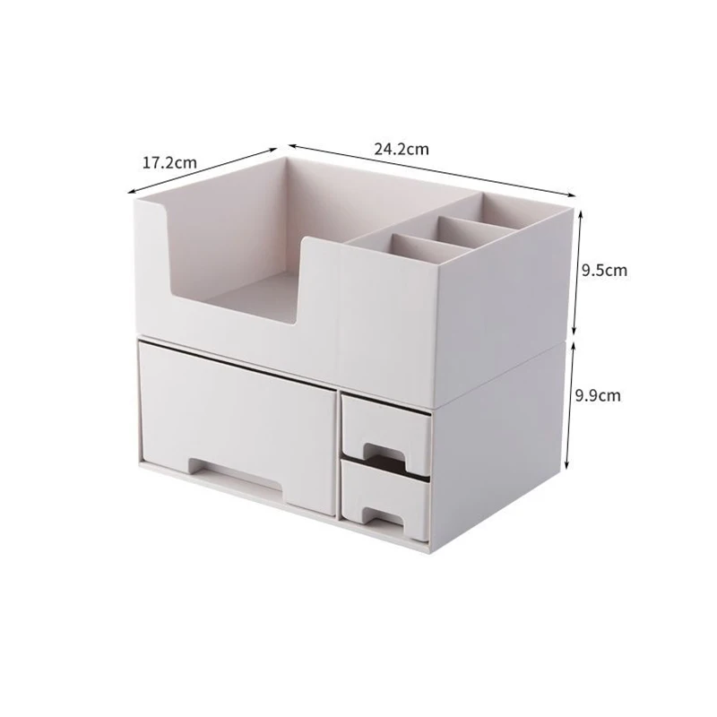 

Double-layer Desktop Cosmetic Organizer Bathroom Large Capacity Cosmetic Storage Box Women Jewelry Lipstick Drawer Makeup Case