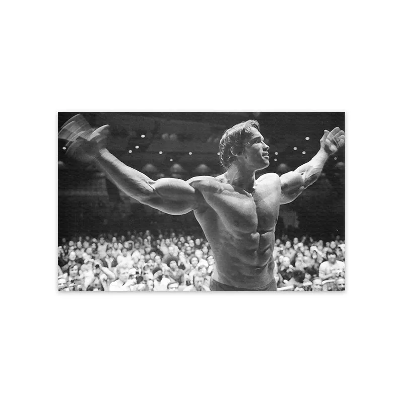 Schwarzenegger Bodybuilding Wall Art Poster Sport Fitness Motivational Canvas Painting Black White Vintage for Home Decor | Дом и сад