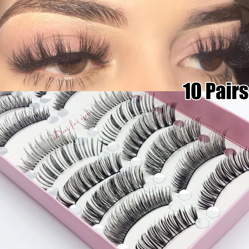 

10 пар черных 3D накладных ресниц, натуральные длинные объемные ресницы, Искусственные ресницы для наращивания, инструменты для макияжа