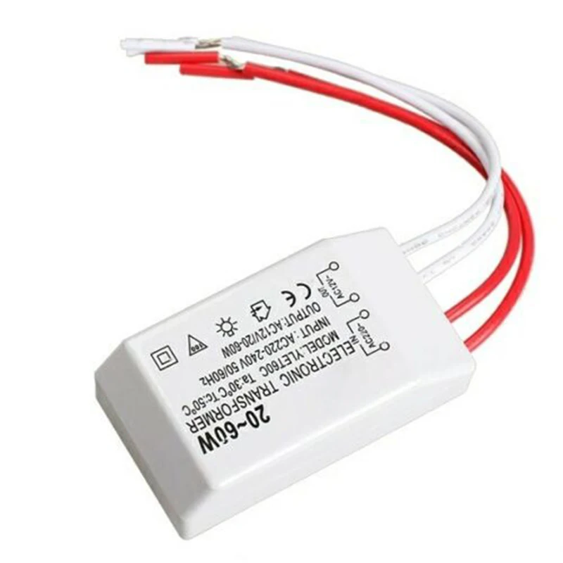 20 60W 220V AC12V светодиодный освещение электронный трансформатор адаптер драйвер