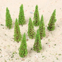 50pcs model trees green 6 5cm2 56inch plastic train railway scenery wargame diorama layout landscape ho oo scale 1100