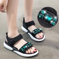 sports sandals female fairy style 2021 summer new soft bottom outer wear all match casual fashion flat rhinestone womens shoes