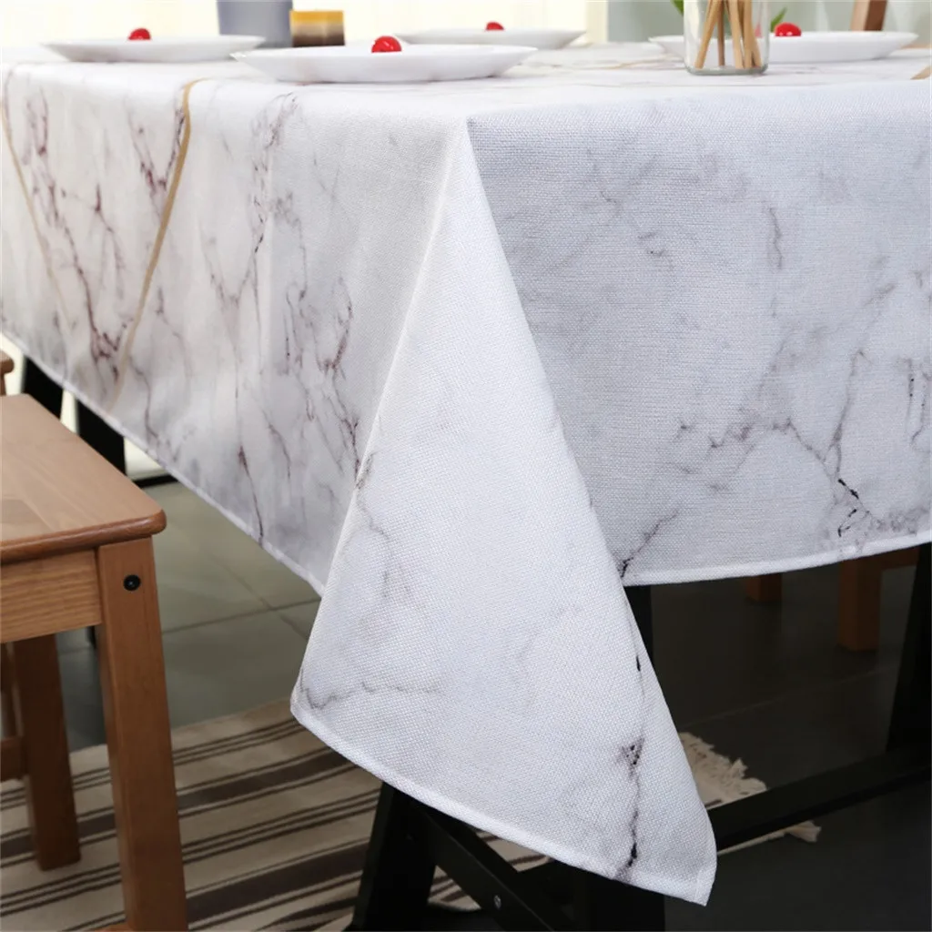 Скатерть с мраморной печатью удобная скатерть водонепроницаемая и маслостойкая