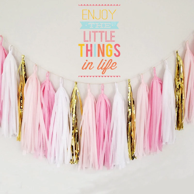 С витым орнаментом из венков DIY Красочные Бумага кисточкой Гирлянда