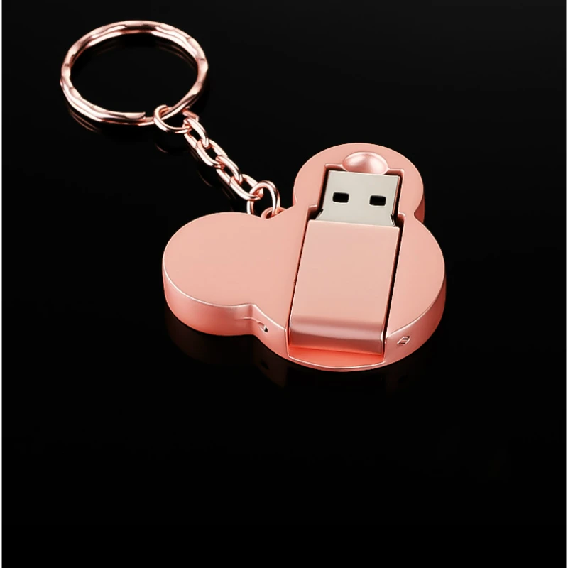 Металлический usb флеш-накопитель в виде головы мыши с логотипом на заказ