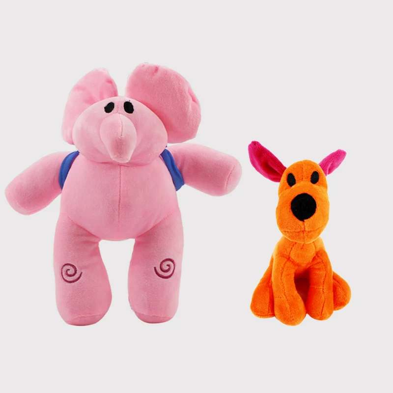 Набор из 2 15-27 см Pocoyo Toys Elly Pato Loula плюшевая кукла Pocoyo собака утка слон мягкие Stufffed куклы животных товары для вечеринки, игрушки - Цвет: D-opp bag