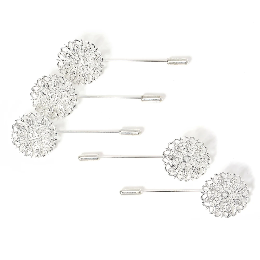 Ажурная Медная брошь в форме цветка для женщин основа закрепления на лацкан