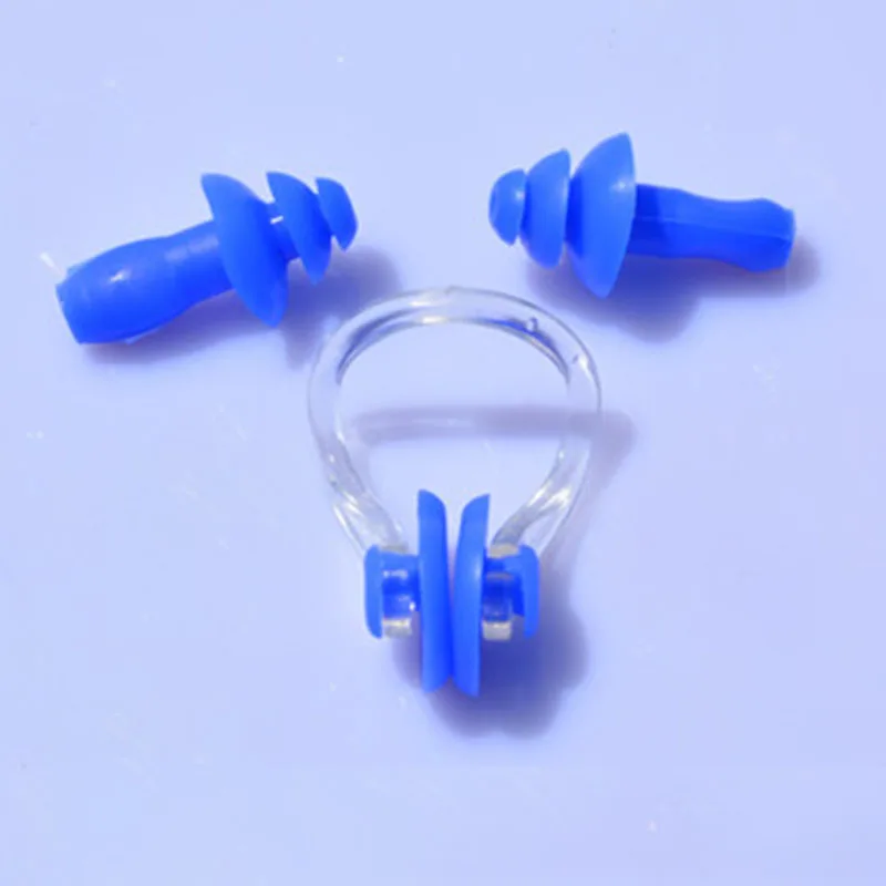 

3PCS/Set Swimming Nose Clip Earplugs Set Waterproof Soft Silicone Surf Diving Swimming Pool Accessories for Adults and Children