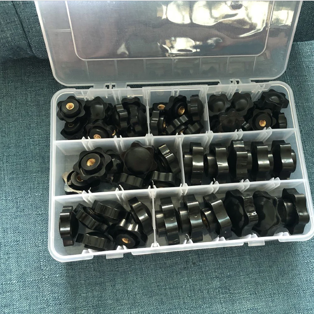 M4 M5 M6 M8 M10 Зажимная шторка для большого пальца черная гайка ручка резьба звезда